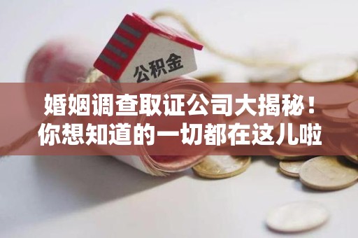 南京婚姻调查取证公司大揭秘！你想知道的一切都在这儿啦😉