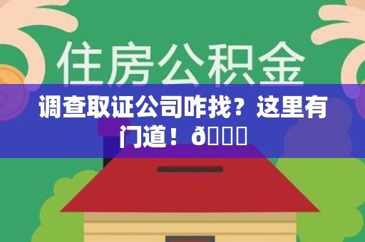 南京调查取证公司咋找？这里有门道！😎