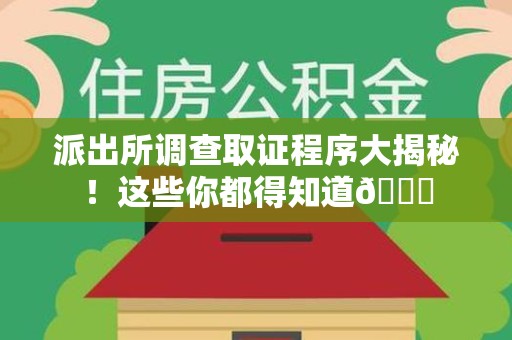 南京派出所调查取证程序大揭秘！这些你都得知道😉