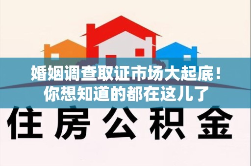 南京婚姻调查取证市场大起底！你想知道的都在这儿了